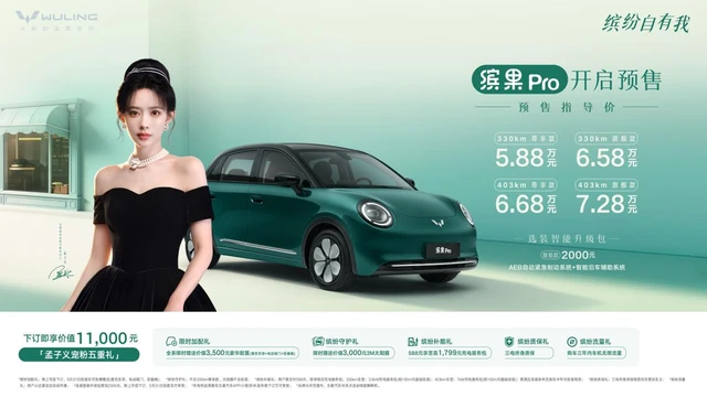 预售价5.88万起，“A0级精致代步车新标杆”缤果Pro开启预售