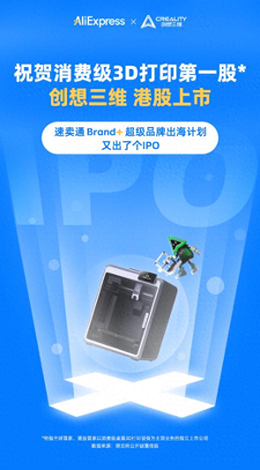 创想三维港股上市，速卖通Brand+长出了个上市公司