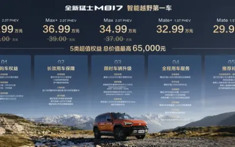 全新猛士M817上市，仅29.99万元起，树立豪华智能越野新标杆