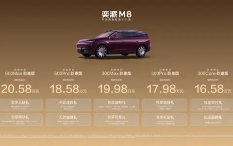 满配华为乾崑六件套大六座，东风奕派M8限时仅16.58万元起上市