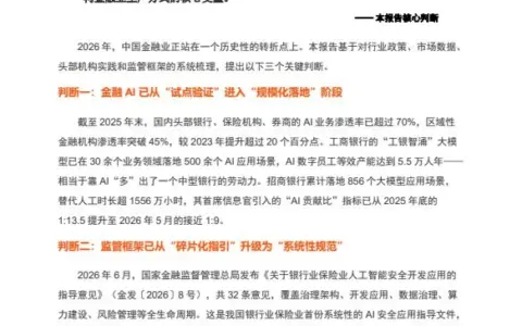 报告解读｜《中国金融产业发展研究报告（2026）》（可下载）
