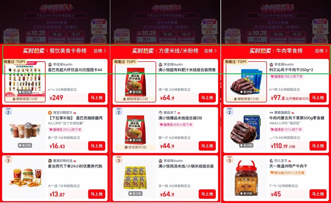 菜籽油、吐司、玉米等热销，李佳琦零食节迎来“日子人”消费潮