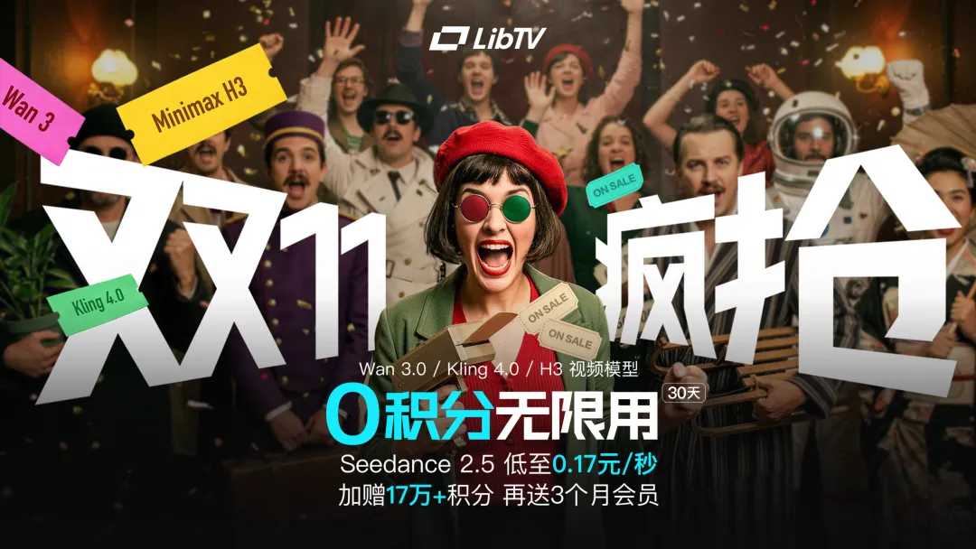 0积分畅用一整月，价格屠夫LibTV把AI视频成本打到全网最低