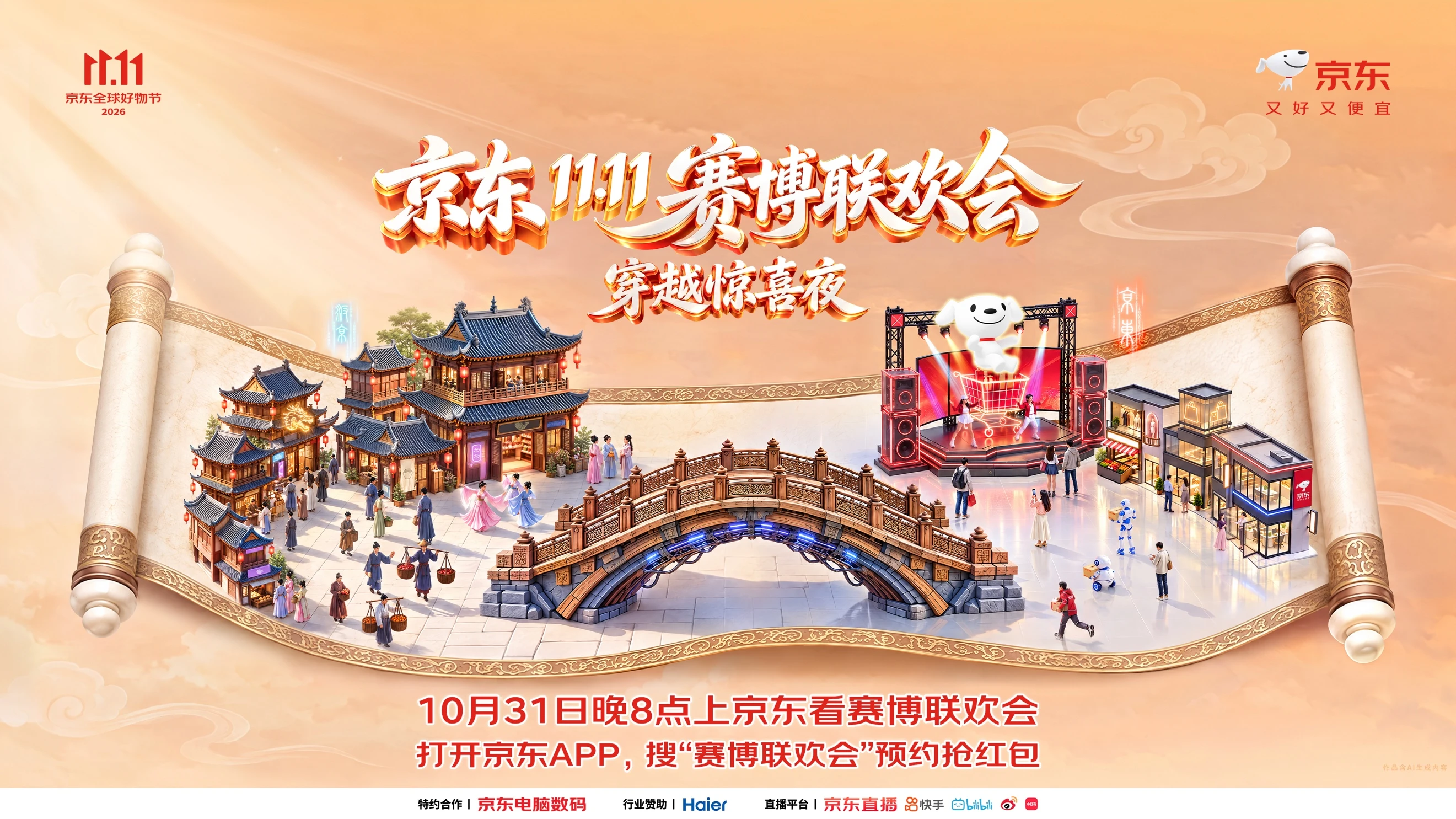京东11.11全面开启 来直播频道5折抢大牌 每日签到领红包