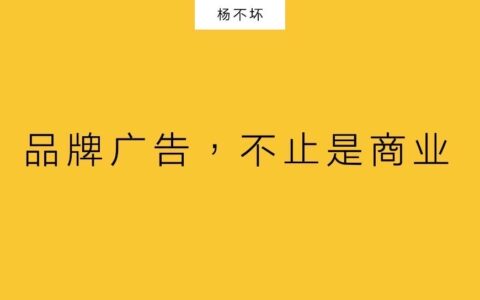 杨不坏：品牌广告，不止是商业