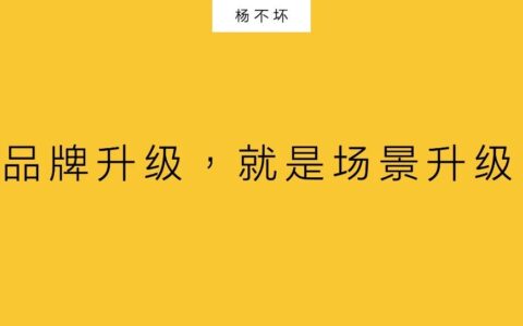 杨不坏：品牌升级，就是场景升级