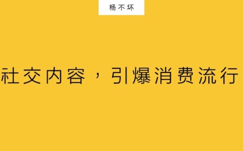 杨不坏：社交内容，引爆消费流行