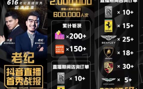 豪车毒老纪直播5个亿的4大败笔｜谦行公子