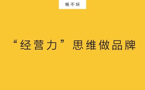 杨不坏：“经营力”思维做品牌