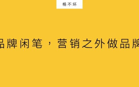 杨不坏：品牌闲笔，营销之外做品牌