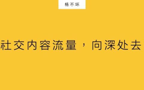 杨不坏:社交内容流量,向深处去