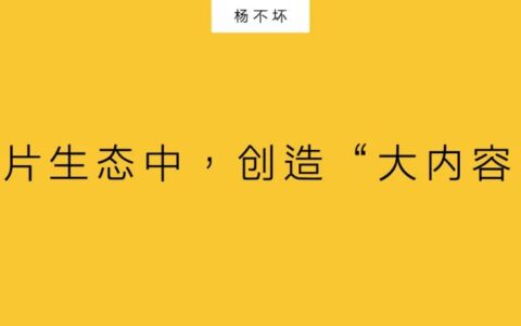 杨不坏：碎片生态中，创造“大内容”