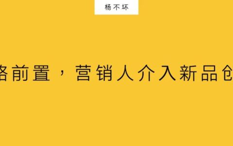 杨不坏：策略前置，营销人介入新品创新