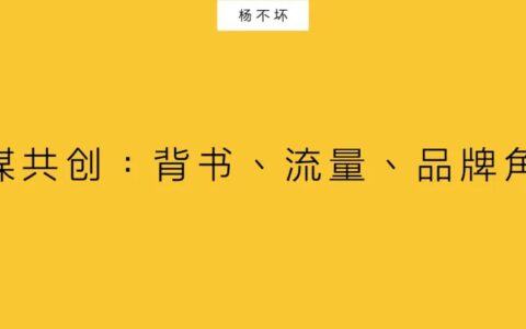 官媒共创：背书、流量、品牌角色｜杨不坏