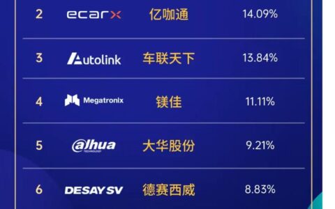 高工发布座舱域控榜单，东软市场份额第一