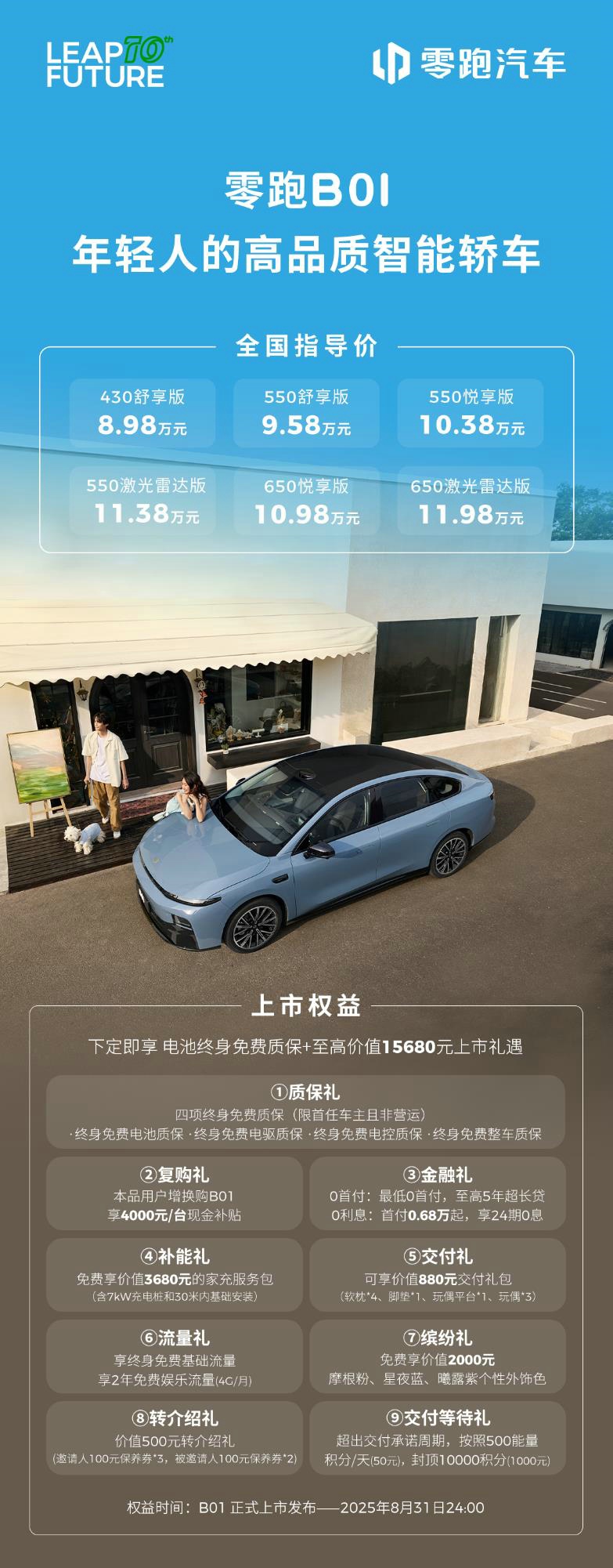 零跑B01上市，仅8.98万元起，终结“低配妥协”时代