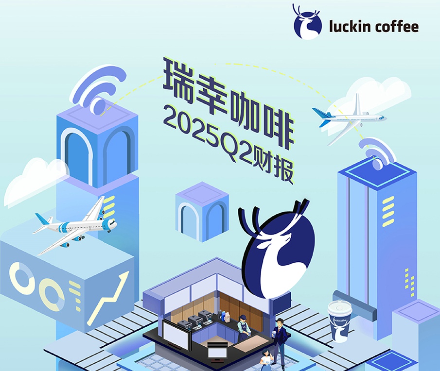 瑞幸咖啡2025年第二季度：净收入123.59亿元，门店净增2109家