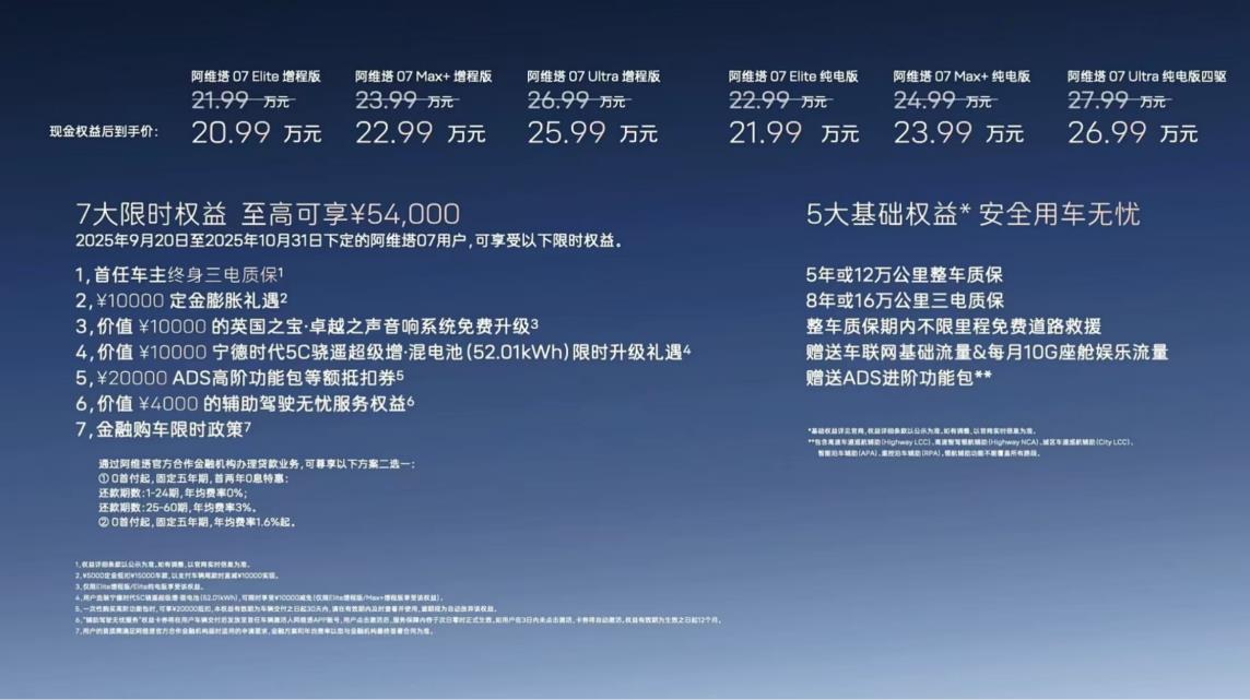 26款阿维塔07上市，入门即满配，仅21.99万元起售