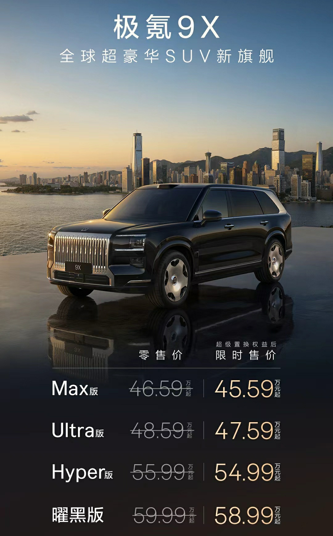 全球超豪华旗舰SUV极氪9X上市，限时售价仅45.59万元起