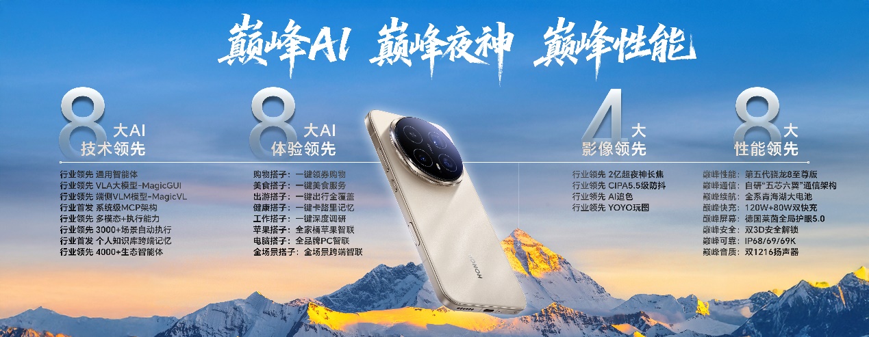 2亿超夜神 AI自进化，荣耀Magic8系列发布，起步价仅4499元