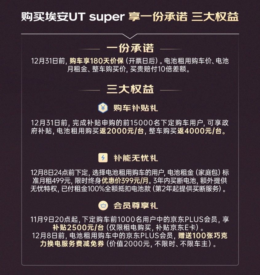 买得起的“国民好车”发布，埃安UT super最低仅4.99万元