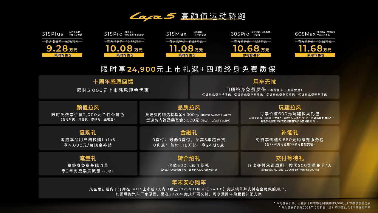 为年轻不将就，零跑Lafa5上市，限时惊喜价仅9.28万元起