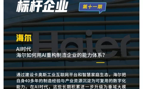 从卖冰箱到“救”钢厂：3年时间，海尔如何跑通AI变革？｜【产业AI生产力计划】